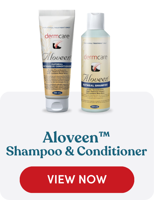 Aloveen oatmeal shampoo and conditioner for soothing and moisturising dry, itchy skin in pets